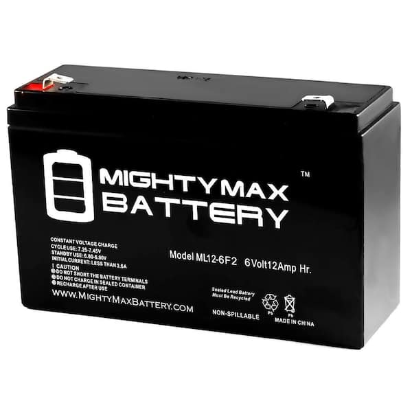 MIGHTY MAX BATTERY ML12-6 .250TT - 6V 12AH Battery Replaces Rhino SLA10-6  T25, SLA 10-6 T25 MAX3424740 - The Home Depot