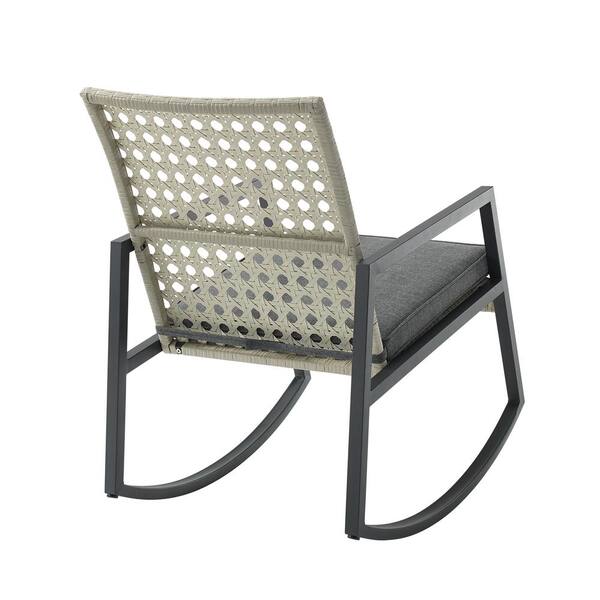 Walker Edison Furniture Company Light Grey Rattan Modern Patio