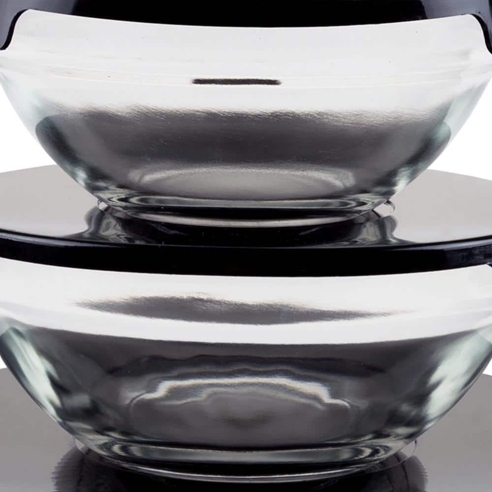 Chef Buddy 10-Piece Glass Meal Prep Bowl Set with Black Lids