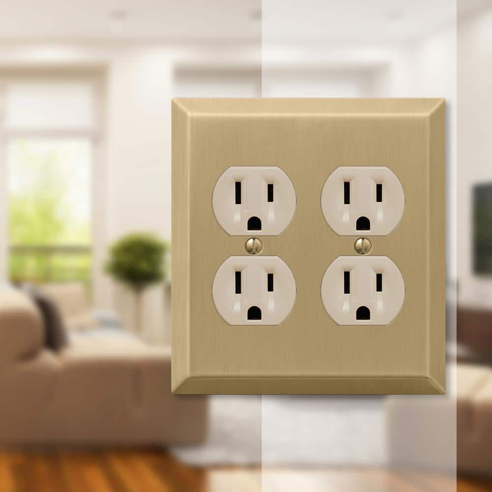 Brushed Bronze Double Duplex Steel Wall Plate