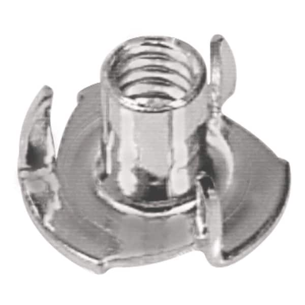 Hillman 10-32 x 9/32 in. Coarse Stainless-Steel Pronged Tee Nuts (2-Pack)