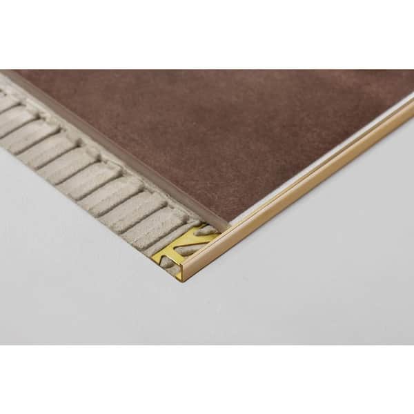 DUROSOL 0.5 in. D x 98.5 in. W x 98.4 in. L L-Shape Brass Natural Molding and Transition Trim