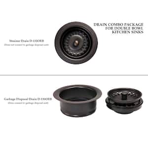 Drain Combination Package for Double Bowl Kitchen Sinks, Oil Rubbed Bronze