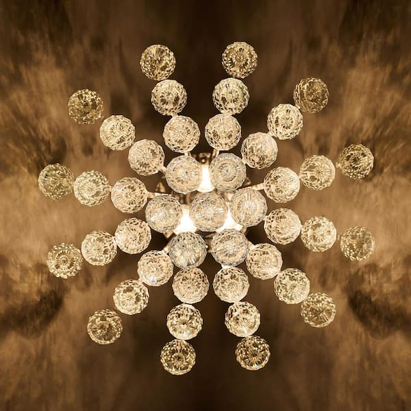 Merra 3-Light Chrome Flush Mount with Crystal Shade HCF-1302-00