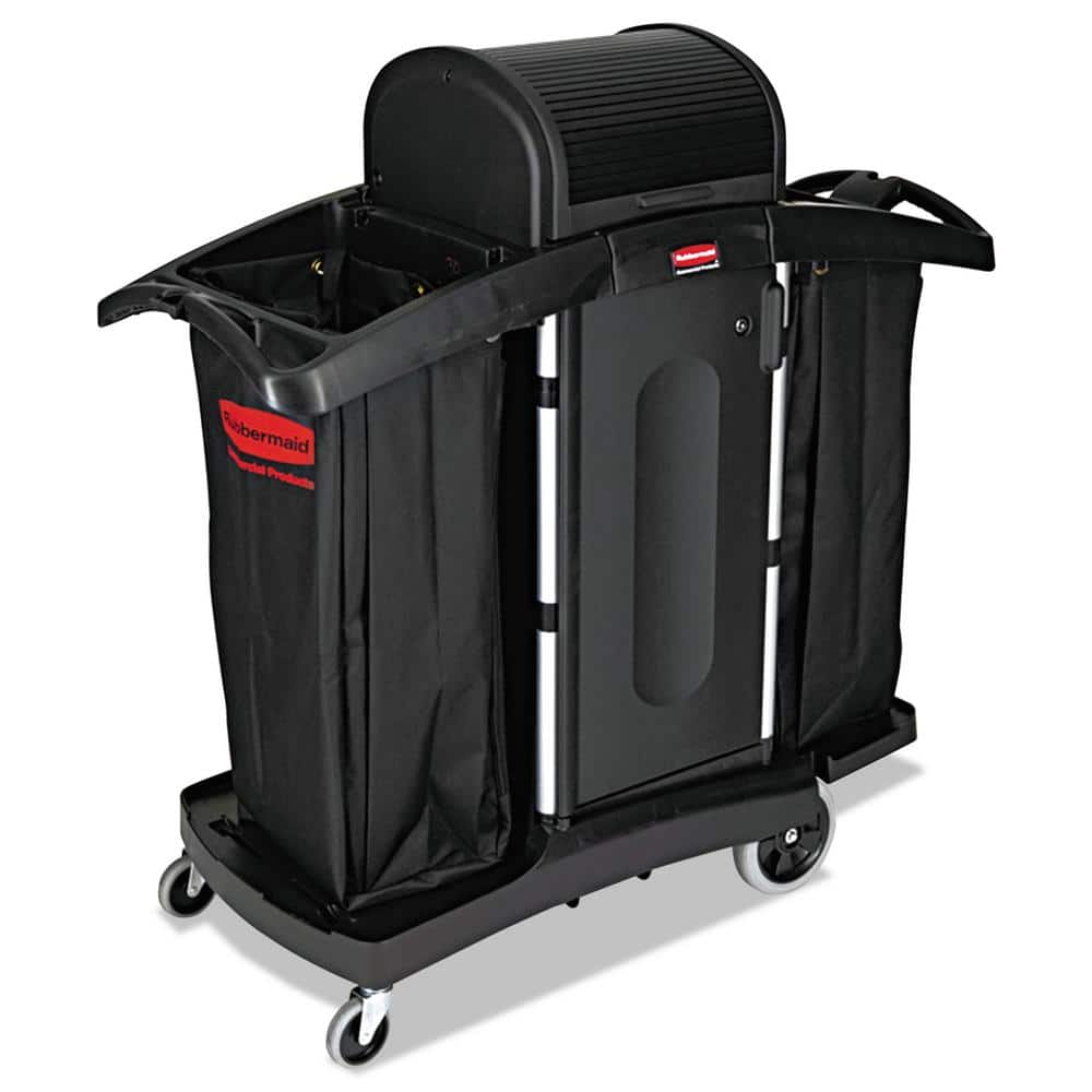 Rubbermaid Commercial Products Executive Housekeeping Compact Cleaning Cart, Black -  RCP9T78