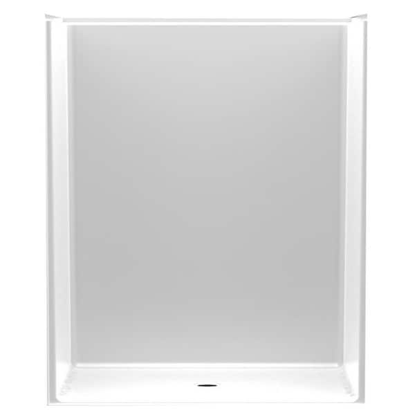 Aquatic Accessible AcrylX 60 in. x 34 in. x 75.6 in. 1-Piece Shower Stall with Center Drain in White