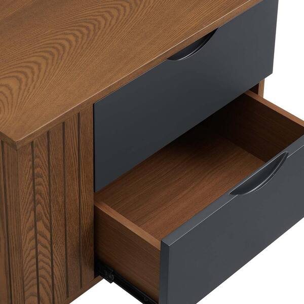 Modway Dylan Nightstand, Walnut Gray