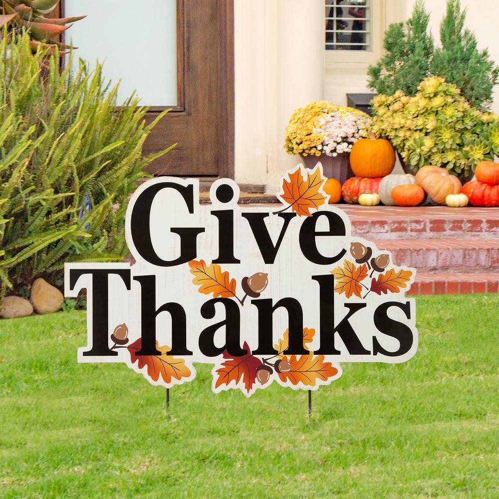 Glitzhome 30in. H Thanksgiving Metal Turkey Yard Stake Wall Decor