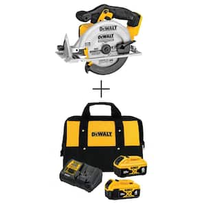 20V MAX Cordless 6-1/2 in. Circular Saw, (1) 20V 6.0Ah and (1) 20V 4.0Ah Batteries, and Charger