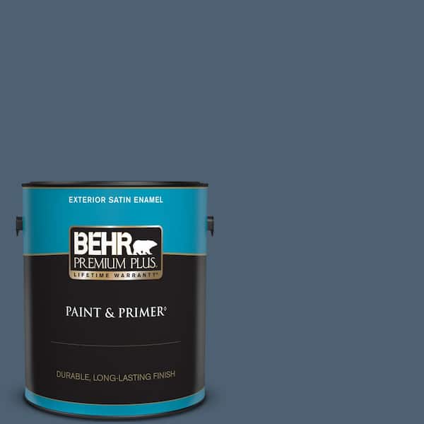 BEHR PREMIUM PLUS 1 gal. #PPU14-19 English Channel Satin Enamel Exterior Paint & Primer