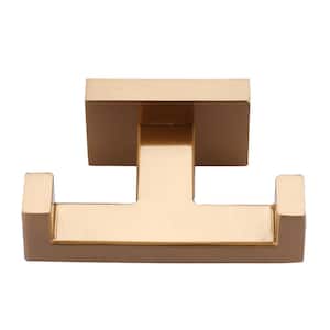 Wall Mounted Square J-Hook Robe/Towel Hook in Brushed Gold
