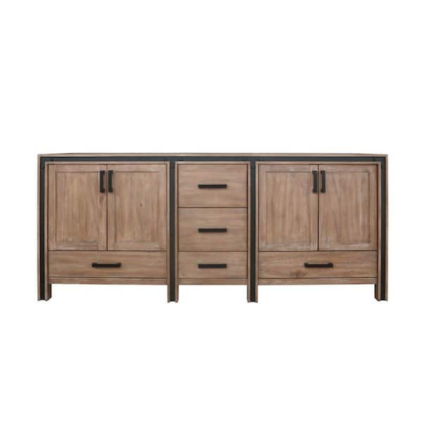 Ziva 80 in W x 22 in D Rustic Barnwood Double Bath Vanity without Top