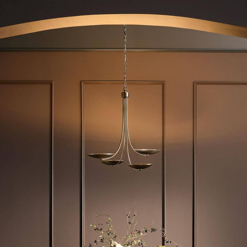 Palmela 32 in. 4-Light Chandelier in Lacquered Bronze with Lacquered Brass interior Shades price history on PriceWatchPro