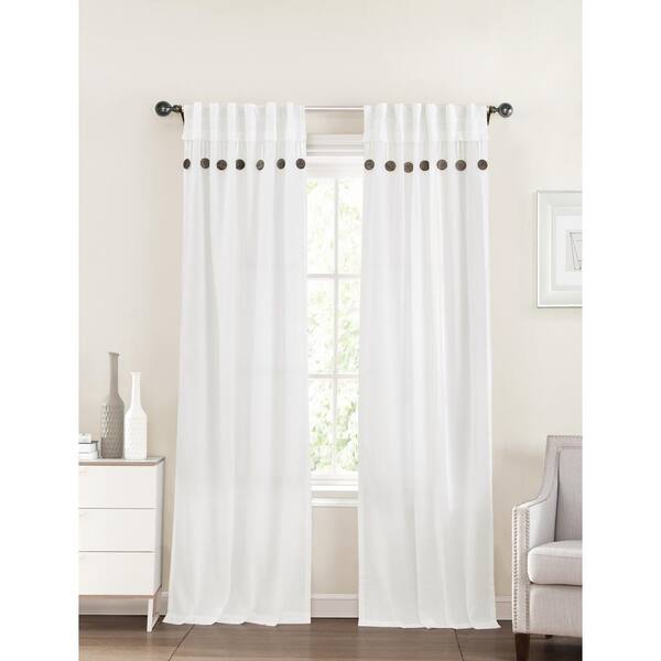 Unbranded 40 in. x  96 in. Eleanor White Polyester Curtain