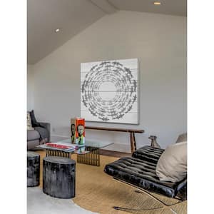 40 in. H x 40 in. W "Fish Circle" by Marmont Hill Printed White Wood Wall Art