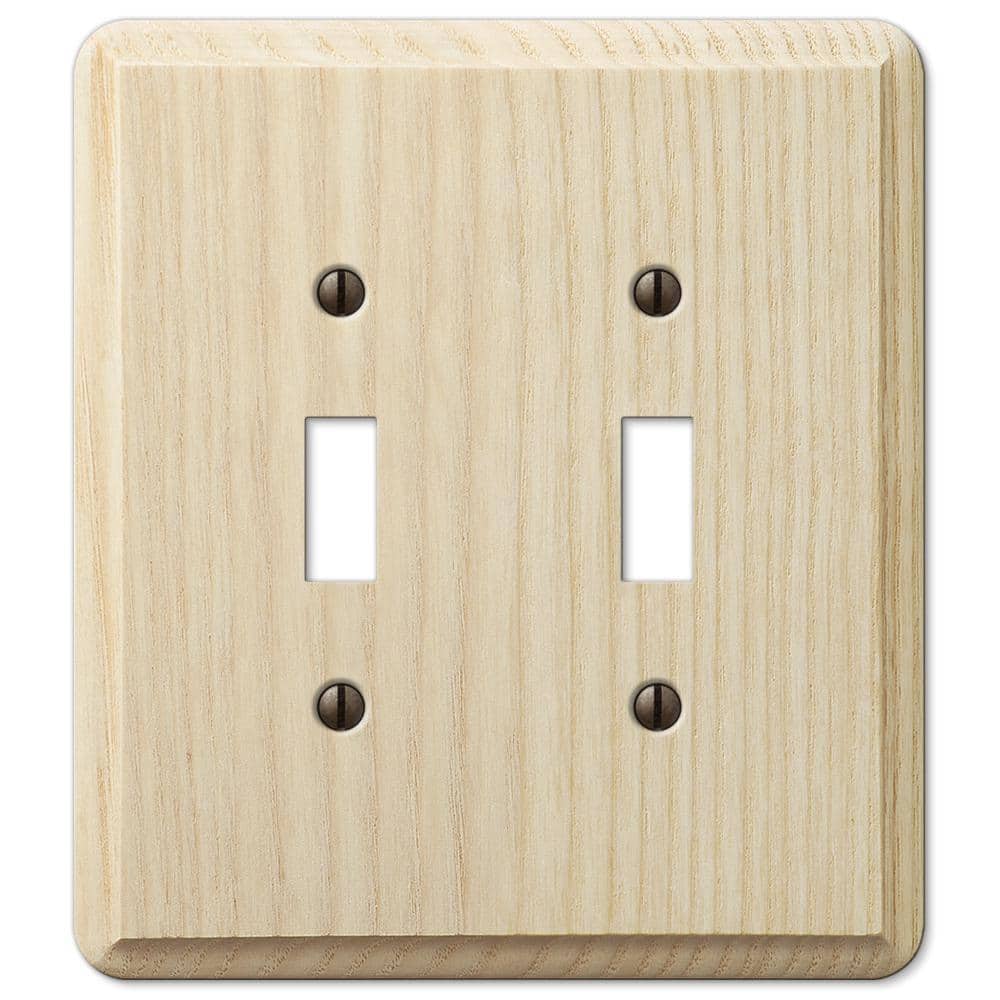 Contemporary 2 Gang Toggle Wood Wall Plate - Unfinished Ash price history on PriceWatchPro