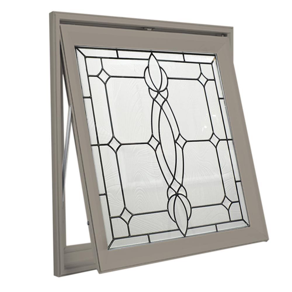 Hy-Lite 27.25 in. x 27.25 in. Decorative Glass Craftsman Black Caming ...