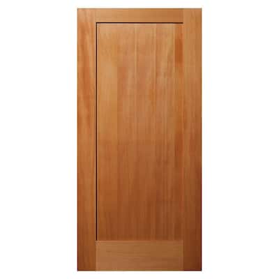 32 in. x 80 in. 1 Panel Shaker Universal/Reversible Unfinished Fir Wood Front Door Slab