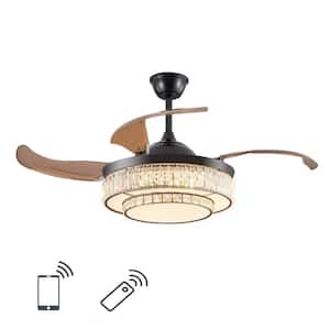 48 in. Indoor Retractable Ceiling Fan with Integrated Light and Smart Remote Control