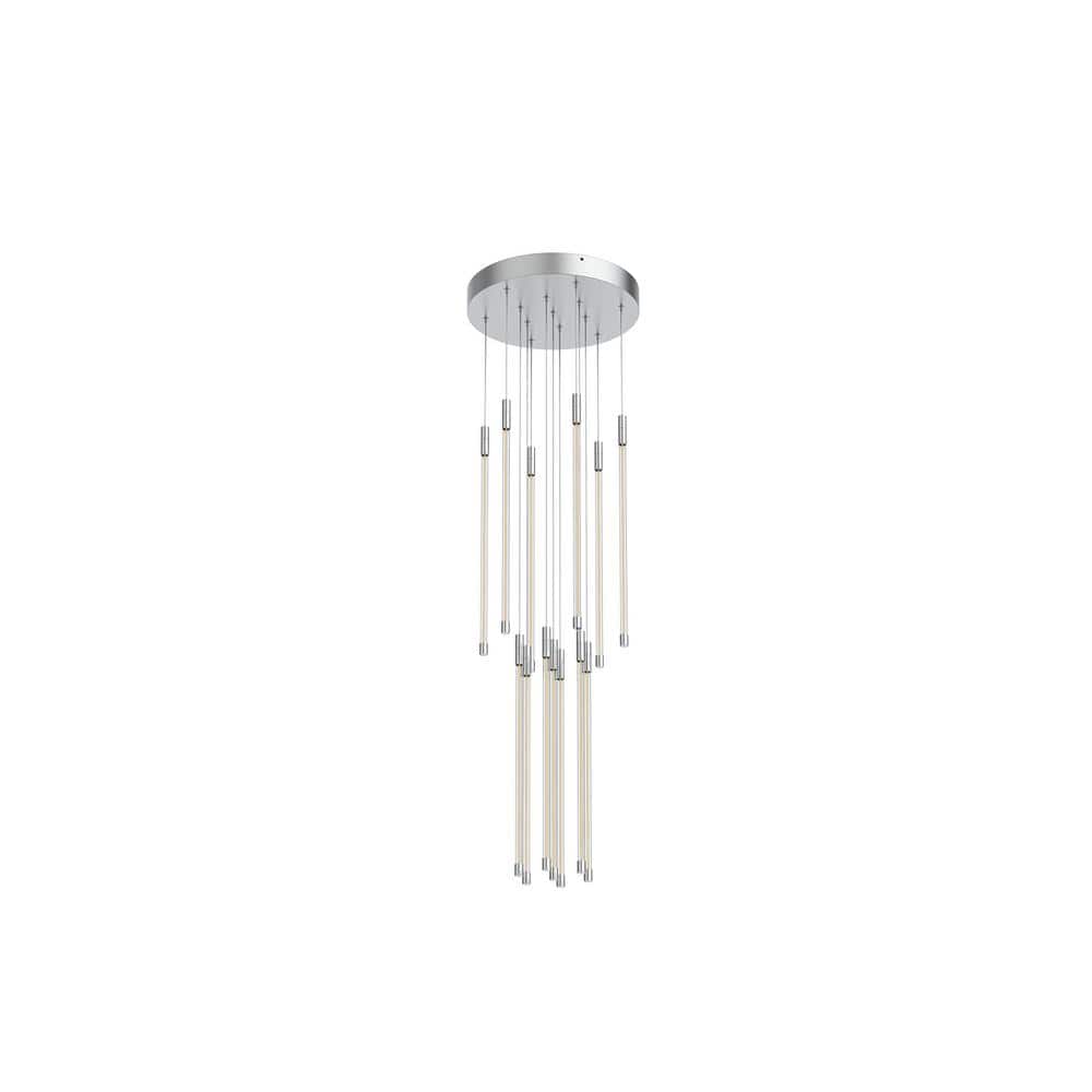 Chrome 13-Light LED Cluster Pendant Chandelier
