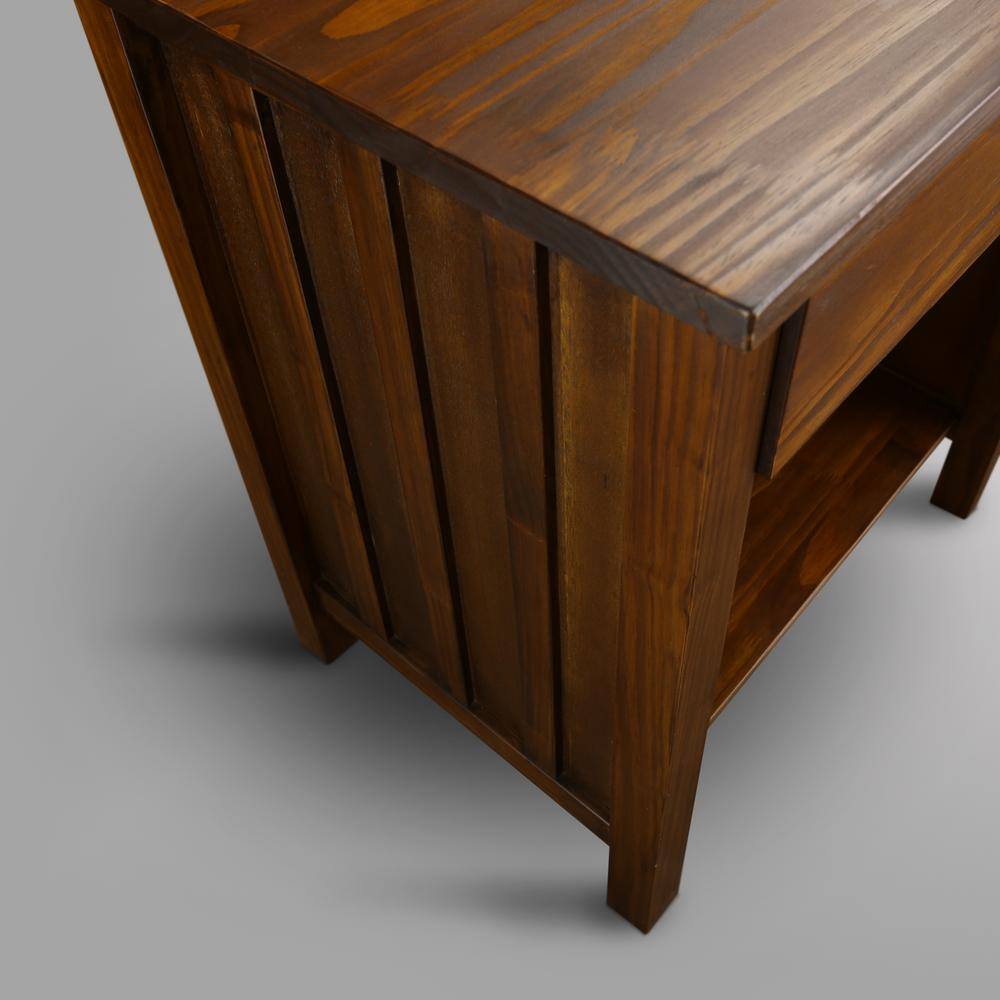 Warm Brown Vanderbilt Nightstand with Built-in USB Port