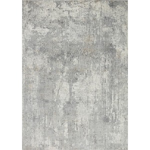 Stella Light Grey 9 ft. x 12 ft. Abstract Area Rug