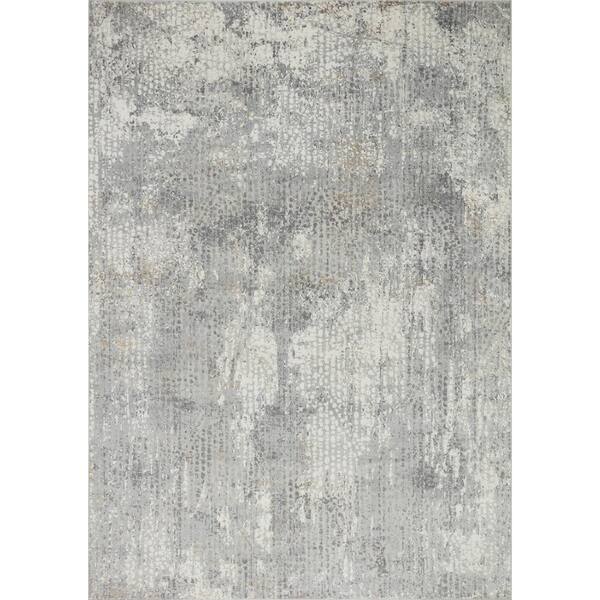 Pasargad Home Stella Light Grey 3 ft. x 5 ft. Abstract Area Rug