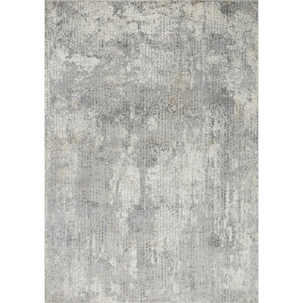 Stella Light Grey 5 ft. x 8 ft. Abstract Area Rug