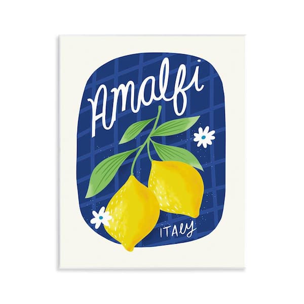 Stupell Industries Amalfi Lemons on Blue by Louise Allen Designs Unframed Food Graphic Art Print 14 in. x 11 in.