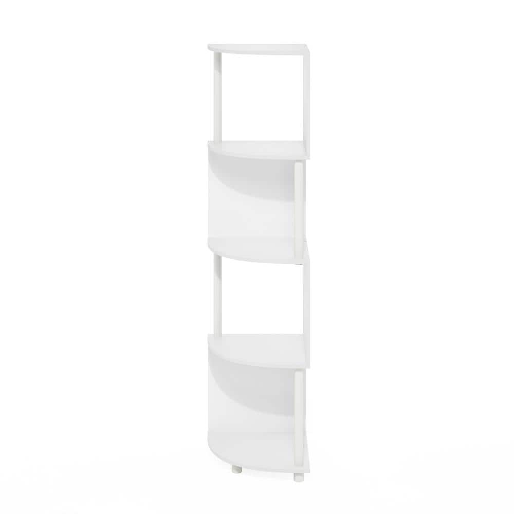 White Zigzag Corner Shelf Bookcase with PVC Tubes