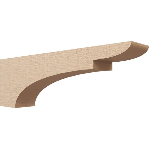 Ekena Millwork 6-in. x 36-in. x 12-in. Series 3 Thin Yorktown Rough Cedar Woodgrain Timberthane Polyurethane Corbel, Primed Tan