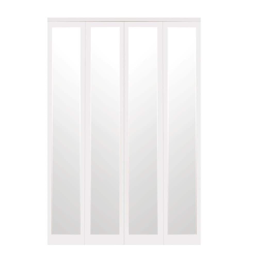 59 in. x 80 in. Mir-Mel White Mirror Solid Core MDF Full-Lite Interior Closet Wood Bi-Fold Door with Matching Trim price history on PriceWatchPro