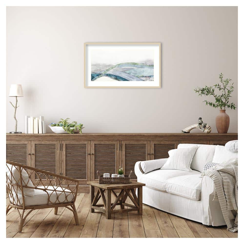 Way of Water 41"x24" Brown Wood Framed Abstract Landscape Print