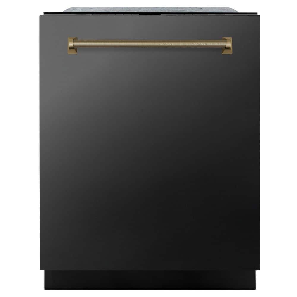 Autograph 24 in. Monument 3rd Rack Top Touch Control Dishwasher in Black Stainless Steel and Bronze Helix Handle, 45dBa