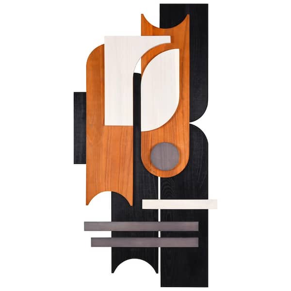 Honeyed Dusk I Hand Made Hand Finished Dimensional Solid Paulownia Wood Abstracts Wall Art, 48 in. x 24 in.