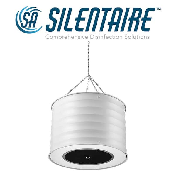 SILENTAIRE 24 in. Round White Plasma Air Disinfection Air Purifier Ceiling Mounted Tested To Kill 99.9% Viruses Bacteria SARS-CoV2