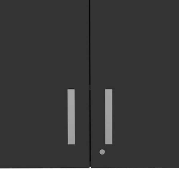 Amucolo 27.56 in. W x 15.98 in. D x 19.69 in. H Black Wood Ready to Assemble Wall Kitchen Cabinet with Double Doors
