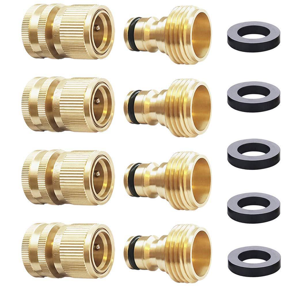 3/4 in GHT Solid Brass Garden Hose Quick-Connect Set, 4 Male and 4 Female Connectors with 4 Washers, Rated price history on PriceWatchPro