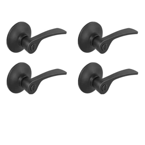 Defiant Kensington Matte Black Bed/Bath Door Lever (4-Pack)