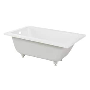 Voltaire 54 in. L Acrylic Rectangular Drop-in Reversable Bathtub in Glossy White