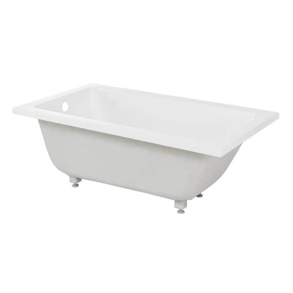 Swiss Madison Voltaire 54 in. L Acrylic Rectangular Drop-in Reversable Bathtub in Glossy White
