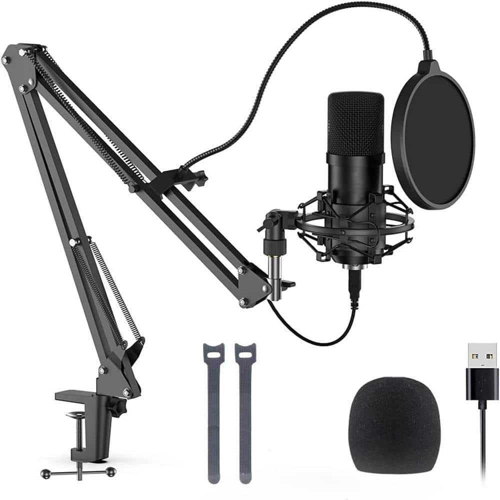 OBJLGEV USB Microphone 192kHz/24Bit Plug and Play PC Podcast Condenser Cardioid Metal Mic Kit with Professional Sound Chipset