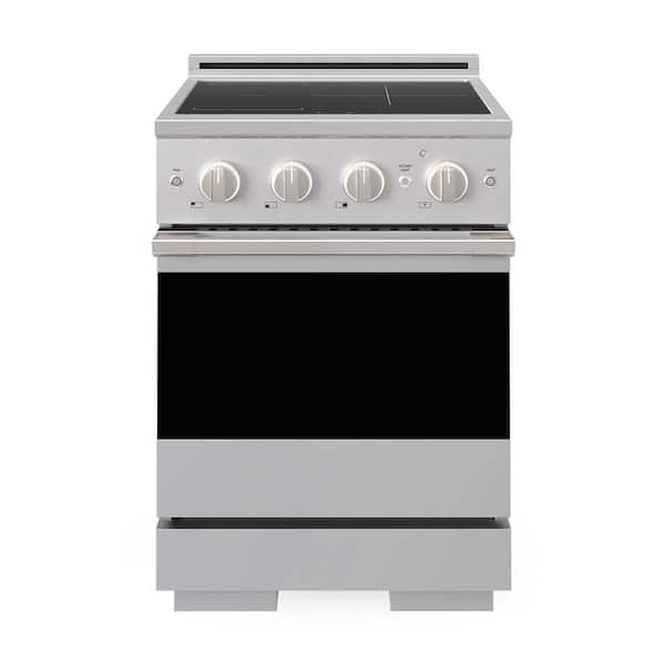 24 in. 3.2 cu. ft. Marino Induction Range with 3 Burner Element Cooktop and Electric Convection Oven in Stainless Steel