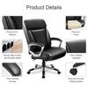 Lucklife Black PU Leather Office Chair with Footrest Big and Tall Executive  Chair Ergonomic High Back Desk Chair HD-CH8252-BLACK - The Home Depot