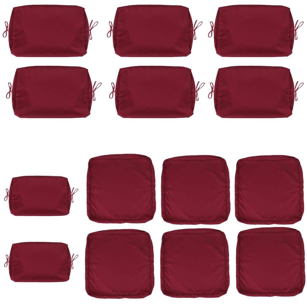 14-Pack Outdoor Cushion Covers for 7-Piece 6-Seater Wicker Rattan Sectional Sofa, Red price history on PriceWatchPro