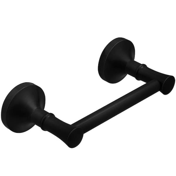 BWE Wall Mounted Retro Farmhouse Style Roll Tissue Towel Bar Toilet Paper Holder Towel Racks in Matte Black