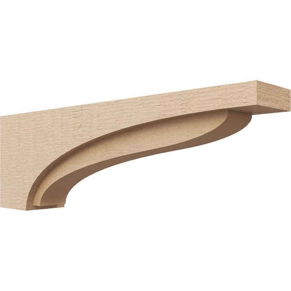 Ekena Millwork 6-in. x 36-in. x 12-in. Series 3 Thin Helena Rough Cedar Woodgrain Timberthane Polyurethane Corbel, Primed Tan