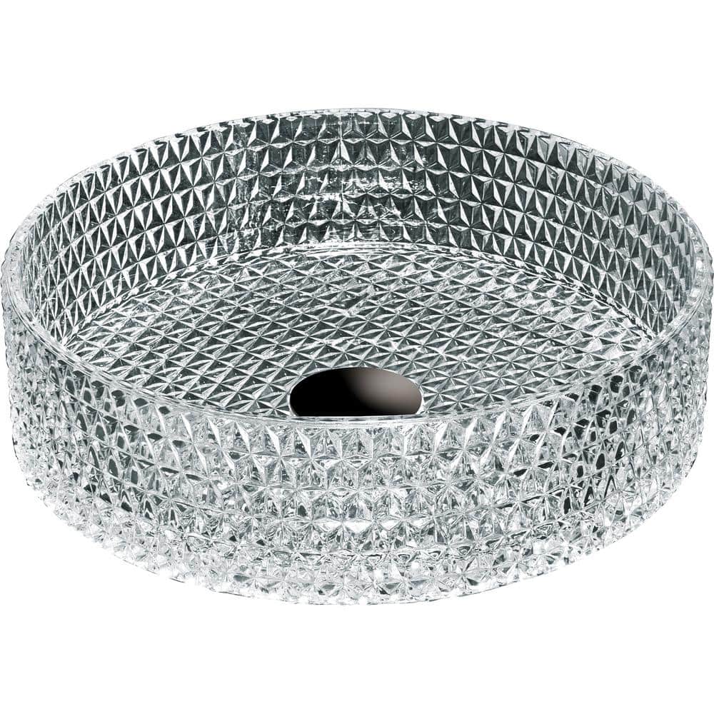 Clear Tempered Glass 16" Circular Bathroom Vessel Sink