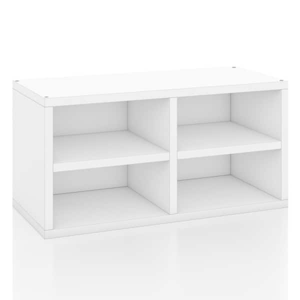Way Basics zBoard White Stackable Rectangle Bookcase with Shelf