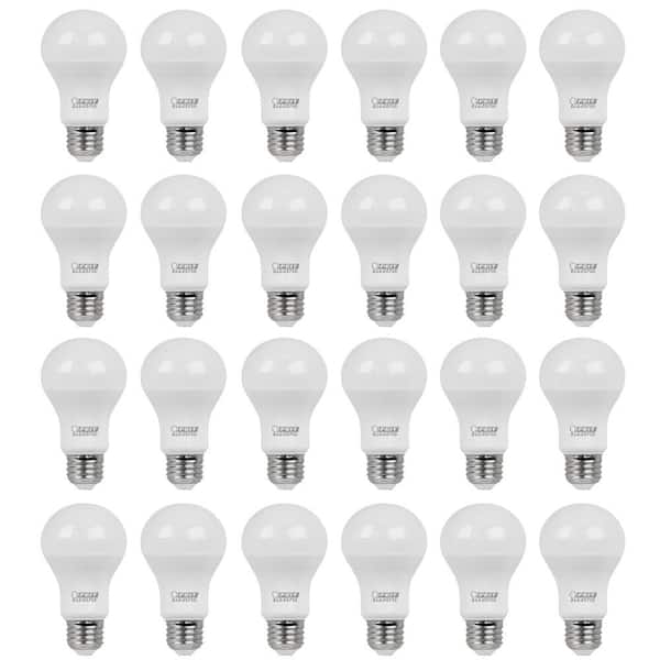 60-Watt Equivalent A19 Non-Dimmable General Purpose E26 Medium Base LED Light Bulb, Soft White 2700K (24-Pack)